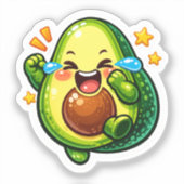 leuke sticker van avocado, lachende tranen van vre (Voorkant)