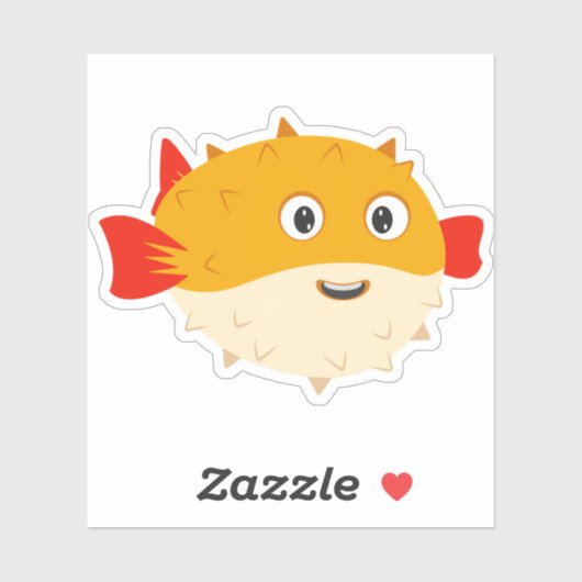 Leuke sticker van een kogelvis (Vel)