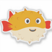 Leuke sticker van een kogelvis (Voorkant)