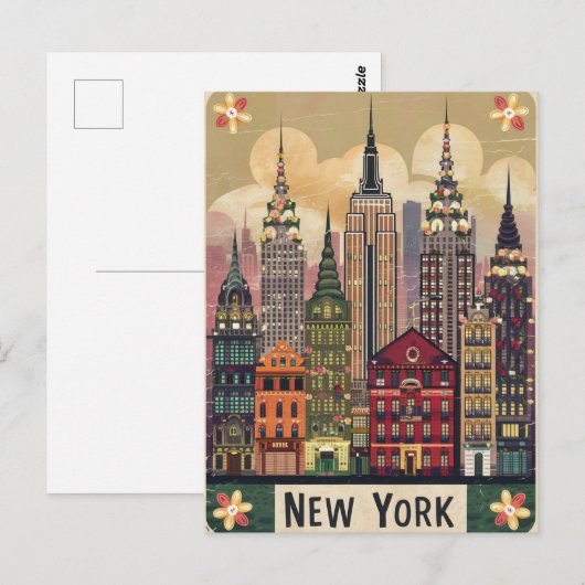 Leuke stijl New York Briefkaart (Voorkant / Achterkant)