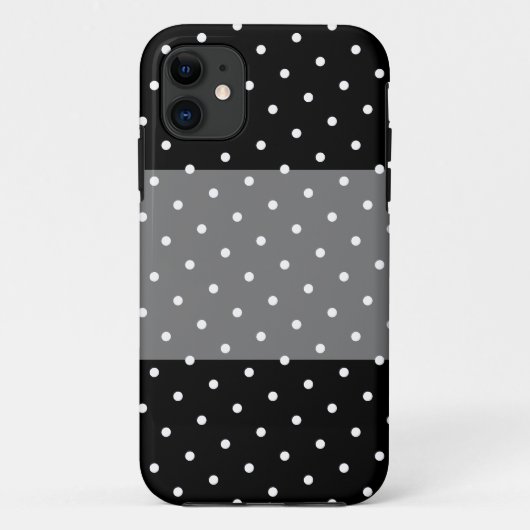 Leuke stijlvolle brede gestippelde grijze zwarte s Case-Mate iPhone case (Achterkant)