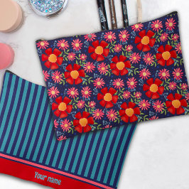 Leuke stijlvolle florale streep patroon accessoire etui