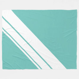 Leuke stijlvolle licht Blauwgroen brede witte race Fleece Deken