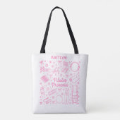 Leuke stijlvolle Pilates Prinses Workout Naam Tote Bag (Achterkant)