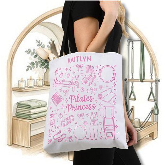Leuke stijlvolle Pilates Prinses Workout Naam Tote Bag