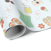 Leuke stijlvolle retro zomerstrandbadpakken cadeaupapier (Rol Hoek)