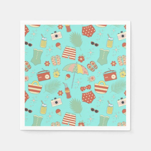 Leuke stijlvolle retro zomerstrandbadpakken servet (Voorkant)