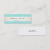Leuke stijlvolle streep turquoise haar & schoonhei mini visitekaartje (Voorkant / Achterkant)