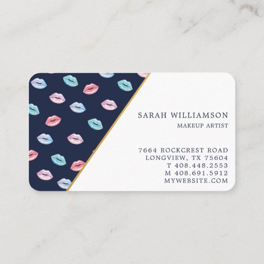 Leuke stijlvolle Waterverf Kiss Me Lips Pattern Visitekaartje (Achterkant)