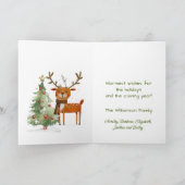 Leuke stijlvolle Waterverf rendierboom Kaart (Binnen)