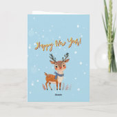 Leuke stijlvolle Waterverf rendierboom Kaart (Achterkant)