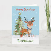 Leuke stijlvolle Waterverf rendierboom Kaart (Voorkant)