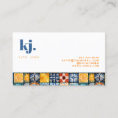 Leuke Stijlvolle Zomer Patchwork Monogram Visitekaartje (Achterkant)