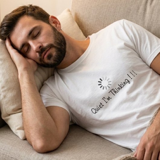 Leuke Stille Ik Denk Zwarte Typografie T-shirt