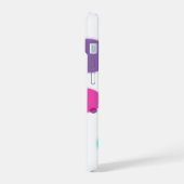 Leuke Stippen Patroon in Paarse Roze Teal Kleuren iPhone 15 Case (Linkerkant)