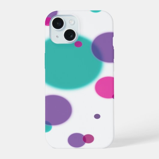 Leuke Stippen Patroon in Paarse Roze Teal Kleuren iPhone 15 Case (Achterkant)