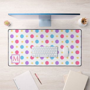Leuke Stippen Roze Paars Blauw Monogram Bureaumat