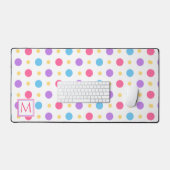 Leuke Stippen Roze Paars Blauw Monogram Bureaumat (Keyboard & Muis)