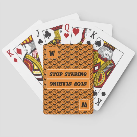 Leuke STOP STARING Monogram SINAASAPPEL Pokerkaarten (Achterkant)