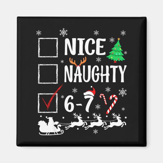 Leuke Stoute 67 Grappige Kerst Brainrot Zes Zeven Magneet (Voorkant)