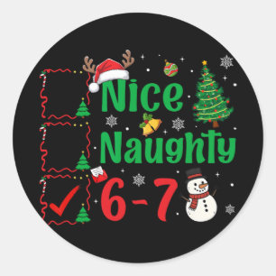 Leuke Stoute 67 Kerst Lijst Zes Zeven Meme Jongen Ronde Sticker