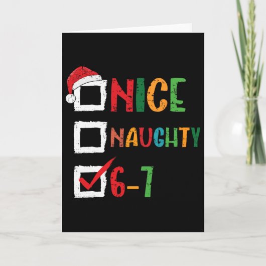 Leuke Stoute 6 7 Meme 67 Kerstmis Zes Zeven Jongen Kaart (Voorkant)