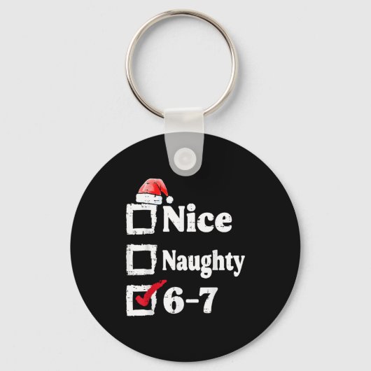 Leuke Stoute 6 7 Meme 67 Kerstmis Zes Zeven Xmas Sleutelhanger (Voorkant)