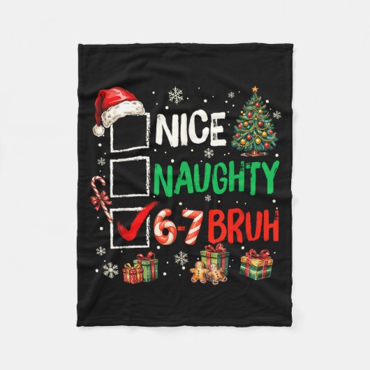 Leuke Stoute 6 7 Meme 6 7 Kerstmis Zes Zeven Kerst Fleece Deken (Voorkant)