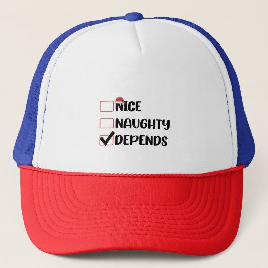 Leuke Stoute Afhankelijk van Sinterklaas Kerstlijs Trucker Pet (Voorkant)