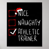 Leuke stoute atletische trainer Kerstman Poster (Voorkant)