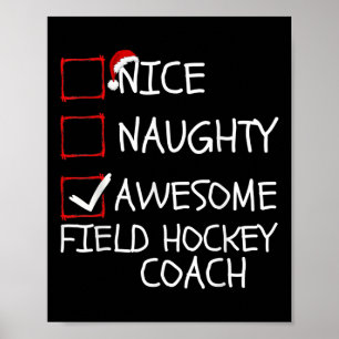 Leuke Stoute Awesome Veldhockey Trainer Kerstmis Poster