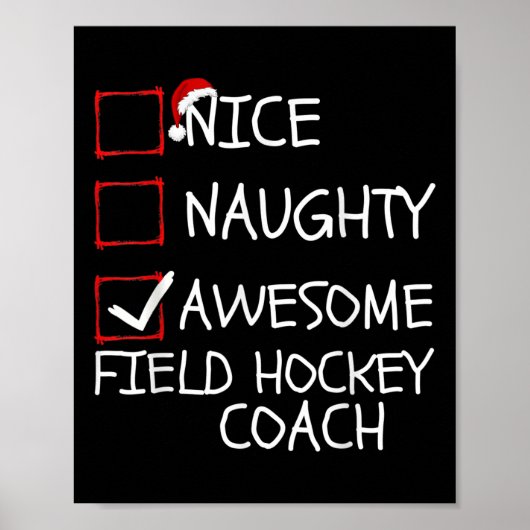 Leuke Stoute Awesome Veldhockey Trainer Kerstmis Poster (Voorkant)