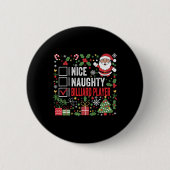 Leuke stoute biljartspeler Grappige Kerstman Ronde Button 5,7 Cm (Voorkant)