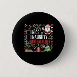 Leuke stoute biljartspeler Grappige Kerstman Ronde Button 5,7 Cm