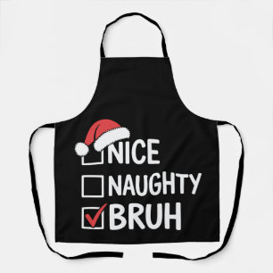 Leuke Stoute Broer Kerstmis Kerstman Hoed Checklis Schort