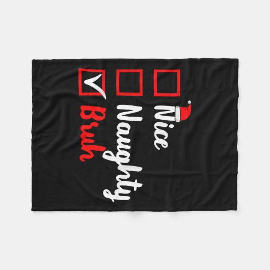 Leuke stoute bruh grappige bijpassende kerstlijst fleece deken (Voorkant (Horizontaal))