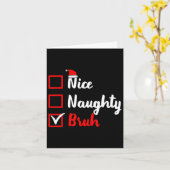 Leuke stoute bruh grappige bijpassende kerstlijst  kaart (Gele Bloem)