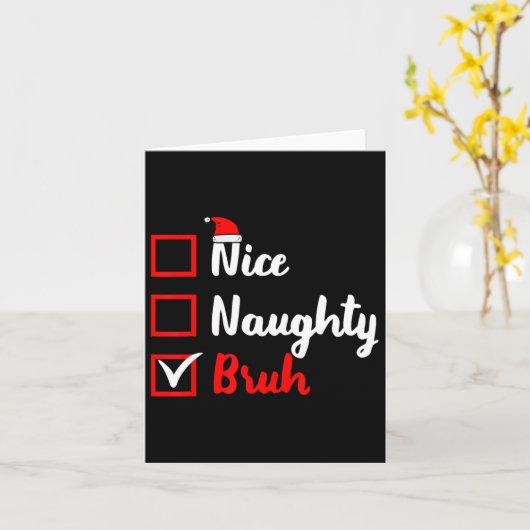 Leuke stoute bruh grappige bijpassende kerstlijst  kaart (Gele Bloem)