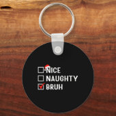 Leuke stoute bruh grappige kerstlijst bijpassende  sleutelhanger (Voorkant)