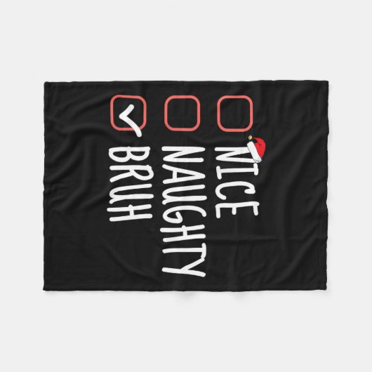 Leuke Stoute Bruh Grappige Kerstlijst Sinterklaas Fleece Deken (Voorkant (Horizontaal))