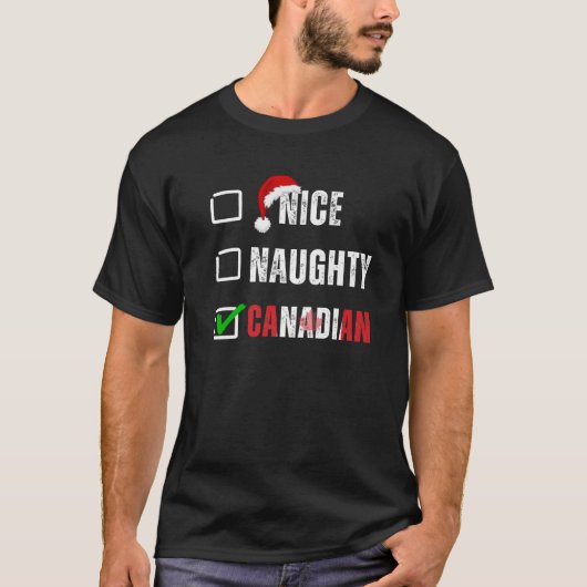 Leuke Stoute Canadese Kerstlijst Kerstman C T-shirt (Voorkant)