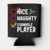 Leuke Stoute Cornhole Speler Kerstlijst Blikjeskoeler (Voorkant)