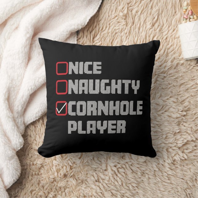 Leuke Stoute Cornhole Speler Lijst Lelijke Kerstma Kussen (Deken)