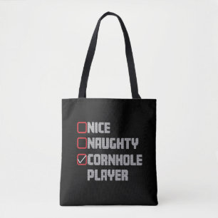 Leuke Stoute Cornhole Speler Lijst Lelijke Kerstma Tote Bag