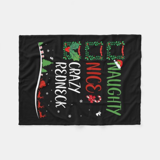 Leuke stoute Crazy Redneck Christmas Matching Sant Fleece Deken (Voorkant (Horizontaal))