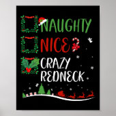 Leuke stoute Crazy Redneck Christmas Matching Sant Poster (Voorkant)
