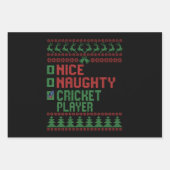 Leuke Stoute Cricket Speler Grappig Kerstcadeau Inpakpapier Vel (Voorkant)