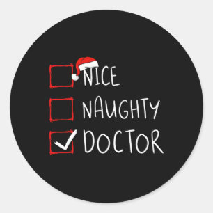 Leuke stoute dokter Kerstlijst Sinterklaas Phy Ronde Sticker