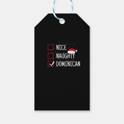 Leuke Stoute Dominicaanse Kerstlijst Cadeaulabel (Voorkant)