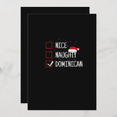 Leuke stoute Dominicaanse kerstlijst Feestdagenkaart (Voorkant / Achterkant)